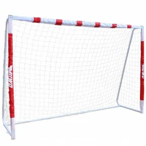 Portería de acero grande 3 x 2 m rojoblanco para fútbol