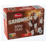 6 helados MUCCI Minisándwich dúo - 324 g