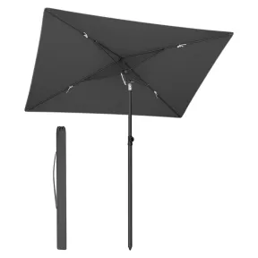Sombrilla de patio con protección solar en gris o beige