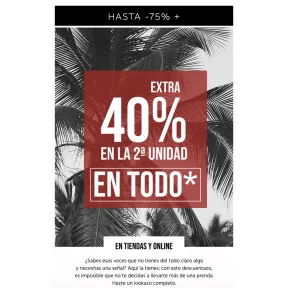 40% de descuento en segunda unidad