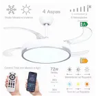 Ventilador DC con LED 36w, modelo desplegable de techo