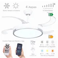Ventilador DC con LED 36w, modelo desplegable de techo