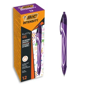 Bolígrafos de Gel Morados BIC Gel-ocity 0,7mm - Caja de 12