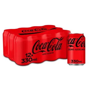 Pack de 12 Latas de Coca-Cola Zero sin Azúcar 330 ml