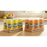 Fanta Naranja y Limón - Pack 9 Latas 330 ml Bajo en Calorías