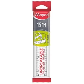 Regla Plana Transparente de 15 cm - Material Irrompible Maped