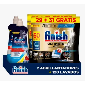 Pack Brillo Total Finish – 120 Pastillas + Abrillantador Limón