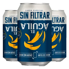 Pack de 12 Latas de Cerveza Lager Sin Filtrar El Águila