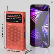 Mini radio portátil AM FM vintage de batería AA
