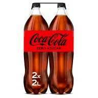 Coca-Cola Zero Azúcar, Pack 2 Botellas de 2L Sin Calorías