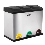 Reciclaje Ecológico Wellhome 45L: Cubo con 3 Compartimentos