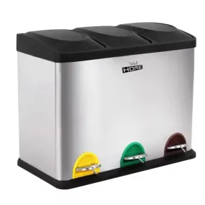 Reciclaje Ecológico Wellhome 45L: Cubo con 3 Compartimentos