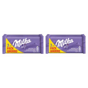 Milka Chocolate con Leche de los Alpes - Pack 6 x 90g