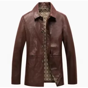 Chaqueta Comoda de Cuero para Hombres - CHAIFENKO