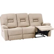 Sofá moderno reclinable de 3 plazas beige acolchado Bergen
