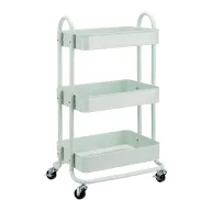 Carrito Multiuso de 3 Niveles Verde Menta con Ruedas