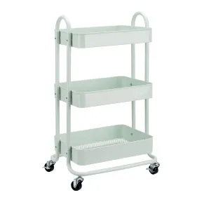 Carrito Multiuso de 3 Niveles Verde Menta con Ruedas