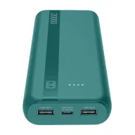Powerbank 20000 mAh Azul, USB C y A, 12 W, 144 horas