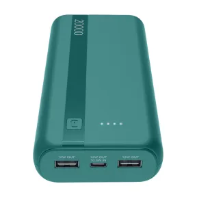 Powerbank 20000 mAh Azul, USB C y A, 12 W, 144 horas
