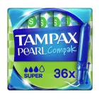 Tampax Pearl Compak Super: 36 Tampones con Aplicador Suave