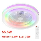 Ventilador Blanco OstarkDom LED RGBIC+CCT, 500 mm, Motor DC