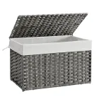 Cesta de Ropa Sucia de Ratán Sintético 105L - Gris