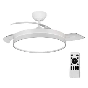 Ventilador con iluminación LED y aspas retráctiles