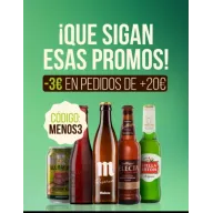 Descuento de 3€ al comprar 20 cervezas de diversas marcas