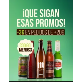 Descuento de 3€ al comprar 20 cervezas de diversas marcas