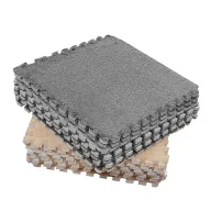 Alfombra de Peluche de Espuma 30 cm - 10 Piezas Camello Gris