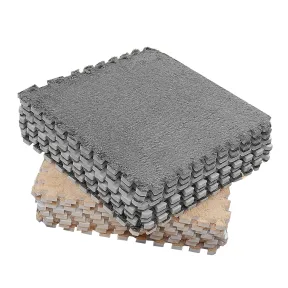 Alfombra de Peluche de Espuma 30 cm - 10 Piezas Camello Gris
