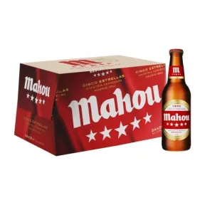 Cerveza Mahou 5 Estrellas 50% de Descuento en 24 Unidades
