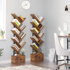 Estantería Vintage en Forma de Árbol, Organizador de Libros