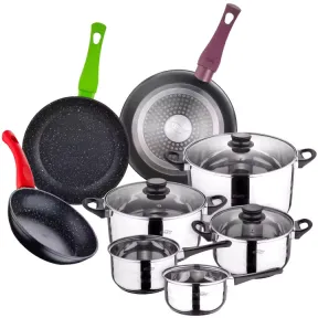 Batería de Cocina 8 Piezas: Acero Inoxidable y Sartenes