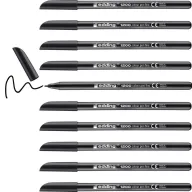 Caja de 10 Rotuladores Negro Edding 1200 con Punta de Fibra