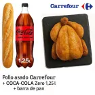 Barra de pan, Pollo Asado y Coca Cola