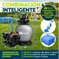 Filtración Eficiente: Depuradora 10 m³/h y 800g de Filtro