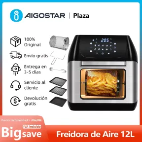 Freidora de Aire Multifunción 12L, 6 Accesorios, 1500W