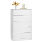 Cómoda de 5 Cajones Kailyn - Almacenamiento Blanco Nieve