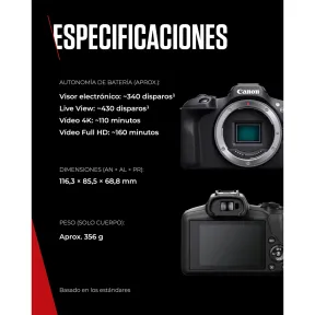 Canon EOS R100: Cámara evil con objetivo RF-S 18-45mm