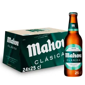 Cerveza Dorada Lager Mahou Clásica, Pack 24 Botellas 25cl