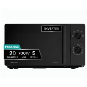 Microondas 20 L Hisense H20MOBP1HI, 700 W, 5 Potencias - Negro