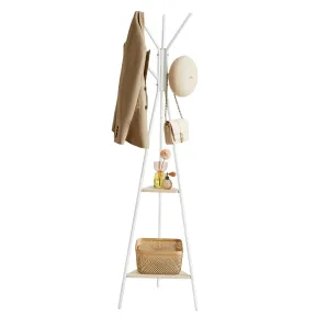 Perchero Industrial Vasagle con 2 Estantes, Blanco