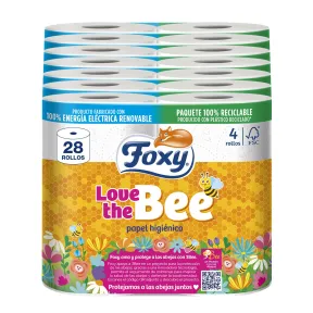 Papel higiénico 28 rollos Foxy Love the Bee | 3 capas