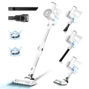 Aspiradora Inalámbrica PrettyCare W400 con 3 Cabezales y Faro LED