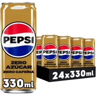 Pack de 24 latas de Pepsi Zero sin cafeína 330 ml