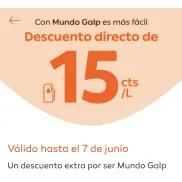 Descuento de 15 céntimos por litro en combustibles GALP