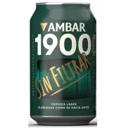 Pack de 24 latas de Ambar 1900 Sin Filtrar 33 cl