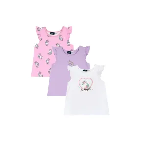 Camisetas de Manga Corta para Niña Chicco, 3 Piezas, 100% Algodón