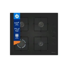 Placa de Gas Balay, 60 cm, 4 Zonas, Autoencendido, Negro